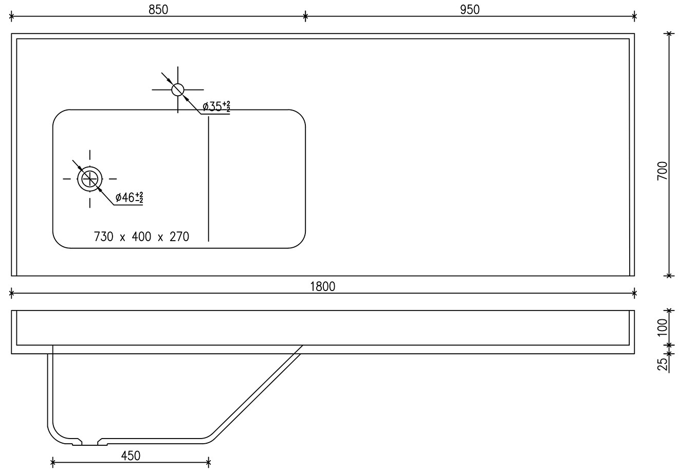Wickeltisch mit Wanne 73/40
